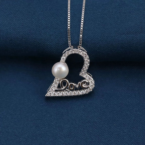 S925 Sterling Silver Heart Shaped Beaded Necklace With Box Chain Elegant Electroplated Pendant Clavicle Chain For Women