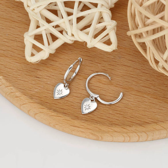S925 Sterling Silver Heart Shaped Electroplated Trendy Women's Earrings