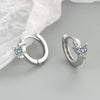 S925 Sterling Silver Heart Shaped Geometric Earrings For Women Simple Electroplated Ear Buckle Earrings
