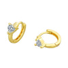 S925 Sterling Silver Heart Shaped Geometric Earrings For Women Simple Electroplated Ear Buckle Earrings