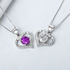 S925 Sterling Silver Heart Shaped Pendant Necklace With Mixed Gem Inlay Electroplated Simple Trendy Clavicle Chain For Women