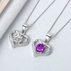 S925 Sterling Silver Heart Shaped Pendant Necklace With Mixed Gem Inlay Electroplated Simple Trendy Clavicle Chain For Women