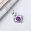S925 Sterling Silver Heart Shaped Pendant Necklace With Mixed Gem Inlay Electroplated Simple Trendy Clavicle Chain For Women
