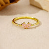 S925 Sterling Silver Heart Shaped Stackable Ring With Diamond Studded Zircon Electroplated In Platinum Or 18K Gold For Women And Unisex
