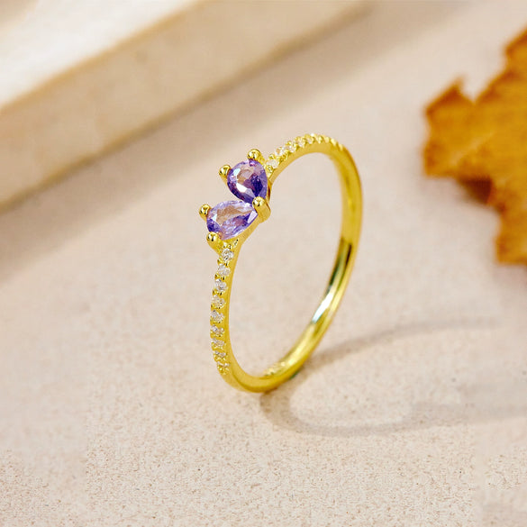 S925 Sterling Silver Heart Shaped Stackable Ring With Diamond Studded Zircon Electroplated In Platinum Or 18K Gold For Women And Unisex