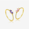 S925 Sterling Silver Heart Shaped Stackable Ring With Diamond Studded Zircon Electroplated In Platinum Or 18K Gold For Women And Unisex