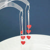S925 Sterling Silver Heart Shaped Tassel Earrings Fashion Long Ear Line Dangle Earrings For Women
