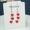 S925 Sterling Silver Heart Shaped Tassel Earrings Fashion Long Ear Line Dangle Earrings For Women