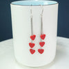 S925 Sterling Silver Heart Shaped Tassel Earrings Fashion Long Ear Line Dangle Earrings For Women
