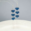 S925 Sterling Silver Heart Tassel Drop Earrings For Women Light Luxury Three Heart Shaped Long Dangle Earrings