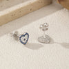 S925 Sterling Silver Heartshaped Diamond Earrings For Women Electroplated Light Luxury Design