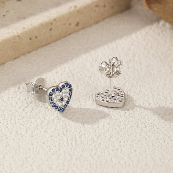 S925 Sterling Silver Heartshaped Diamond Earrings For Women Electroplated Light Luxury Design