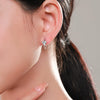 S925 Sterling Silver Heartshaped Earrings Set With Precious Stones For Women