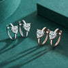 S925 Sterling Silver Heartshaped Earrings Set With Precious Stones For Women
