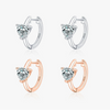 S925 Sterling Silver Heartshaped Earrings Set With Precious Stones For Women