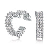 S925 Sterling Silver Heartshaped Earrings With Zircon Inlaid Geometric Light Luxury Style For Women Electroplated