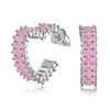 S925 Sterling Silver Heartshaped Earrings With Zircon Inlaid Geometric Light Luxury Style For Women Electroplated