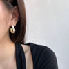 S925 Sterling Silver Heartshaped Earrings With Zircon Inlaid Geometric Light Luxury Style For Women Electroplated