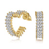 S925 Sterling Silver Heartshaped Earrings With Zircon Inlaid Geometric Light Luxury Style For Women Electroplated