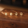 S925 Sterling Silver Heartshaped Geometric Retro Highend Flower Earrings For Women