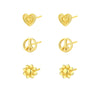 S925 Sterling Silver Heartshaped Geometric Retro Highend Flower Earrings For Women