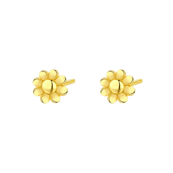 S925 Sterling Silver Heartshaped Geometric Retro Highend Flower Earrings For Women