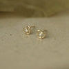 S925 Sterling Silver Heartshaped Gold Plated Diamond Earrings