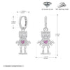 S925 Sterling Silver Heartshaped Robot Cartoon Characters Earrings Jewelry
