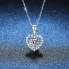 S925 Sterling Silver Heartshaped Stud Earrings Pendant With Ochain Necklace Electroplated Classic Valentine's Day Gift