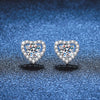 S925 Sterling Silver Heartshaped Stud Earrings Pendant With Ochain Necklace Electroplated Classic Valentine's Day Gift