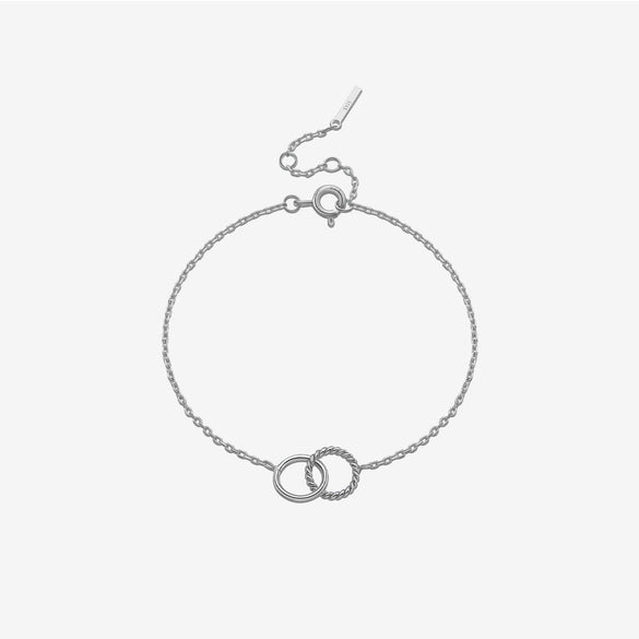 S925 Sterling Silver High End Interlocking Geometric Circle Bracelet Set With Diamonds Platinum Or 18K Gold Electroplated For Women