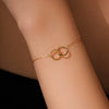 S925 Sterling Silver High End Interlocking Geometric Circle Bracelet Set With Diamonds Platinum Or 18K Gold Electroplated For Women