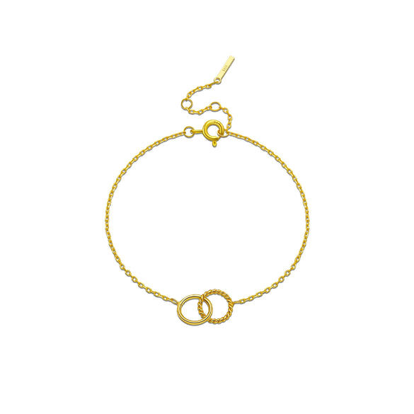 S925 Sterling Silver High End Interlocking Geometric Circle Bracelet Set With Diamonds Platinum Or 18K Gold Electroplated For Women