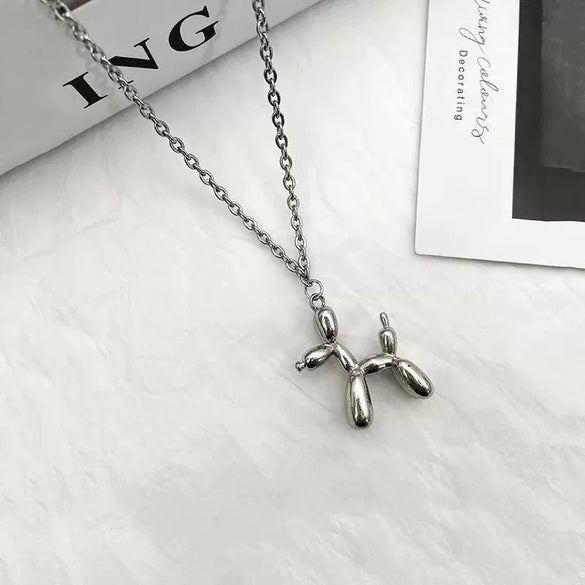 S925 Sterling Silver Hip Hop Puppy Dog Pendant Necklace With Cross Chain Animal Zodiac Style For Women