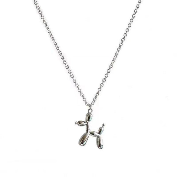 S925 Sterling Silver Hip Hop Puppy Dog Pendant Necklace With Cross Chain Animal Zodiac Style For Women