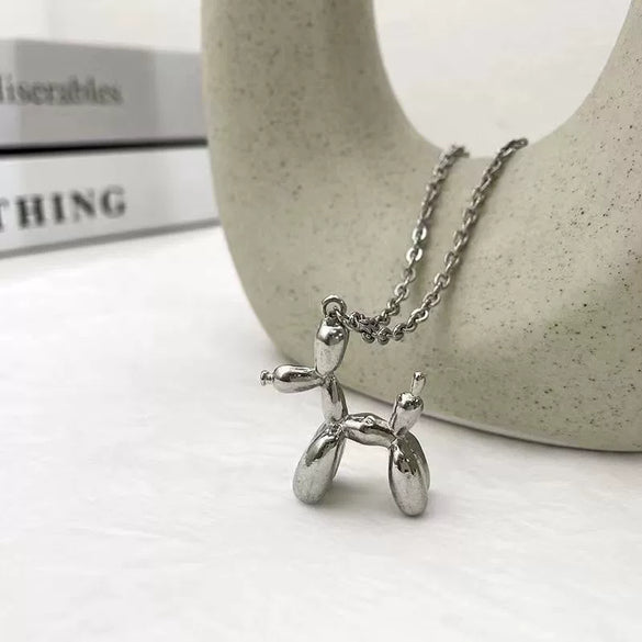 S925 Sterling Silver Hip Hop Puppy Dog Pendant Necklace With Cross Chain Animal Zodiac Style For Women