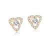 S925 Sterling Silver Hollow Clover Zircon Earrings For Women With Geometric Style And Electroplating Treatment