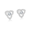 S925 Sterling Silver Hollow Clover Zircon Earrings For Women With Geometric Style And Electroplating Treatment
