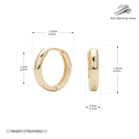 S925 Sterling Silver Hollow Earring Jewelry With Electroplating Process For Women