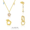 S925 Sterling Silver Hollow Petal Flower Zircon Earrings For Women