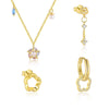 S925 Sterling Silver Hollow Petal Flower Zircon Earrings For Women