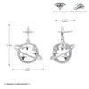 S925 Sterling Silver Hollow Planet Earrings With Inlaid Zircon And Star Design