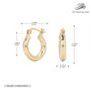 S925 Sterling Silver Hollow Tube Ring Earrings Geometric Retro Electroplated Women's
