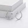 S925 Sterling Silver Hollow Tube Ring Earrings Geometric Retro Electroplated Women's