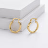 S925 Sterling Silver Hollow Tube Ring Earrings Geometric Retro Electroplated Women's