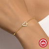 S925 Sterling Silver Hollowout Geometric Love Bracelet With Electroplating And Real Gold Plating For Women Minimalist Style