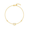 S925 Sterling Silver Hollowout Geometric Love Bracelet With Electroplating And Real Gold Plating For Women Minimalist Style