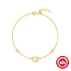 S925 Sterling Silver Hollowout Geometric Love Bracelet With Electroplating And Real Gold Plating For Women Minimalist Style