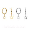 S925 Sterling Silver Hoop Earrings With Hollow Fivepointed Star Pendant For Women Simple Style