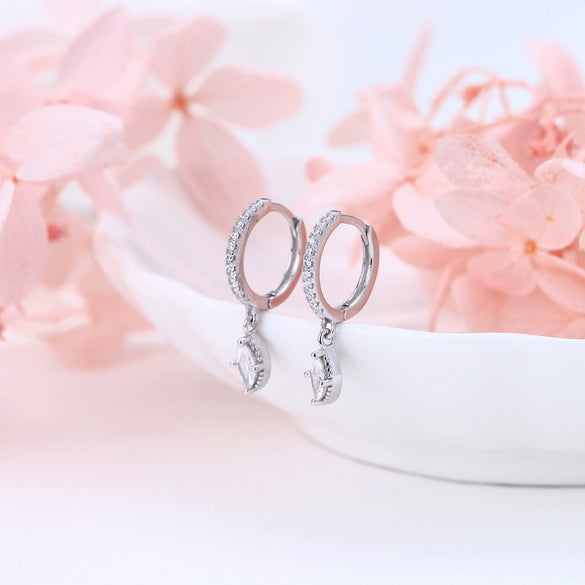 S925 Sterling Silver Horse Eye Diamond Electroplated Star Style Earrings